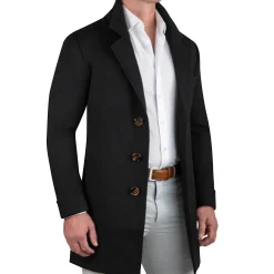 State and Liberty 3 Button Overcoat - Black Herringbone| Coats & Jackets