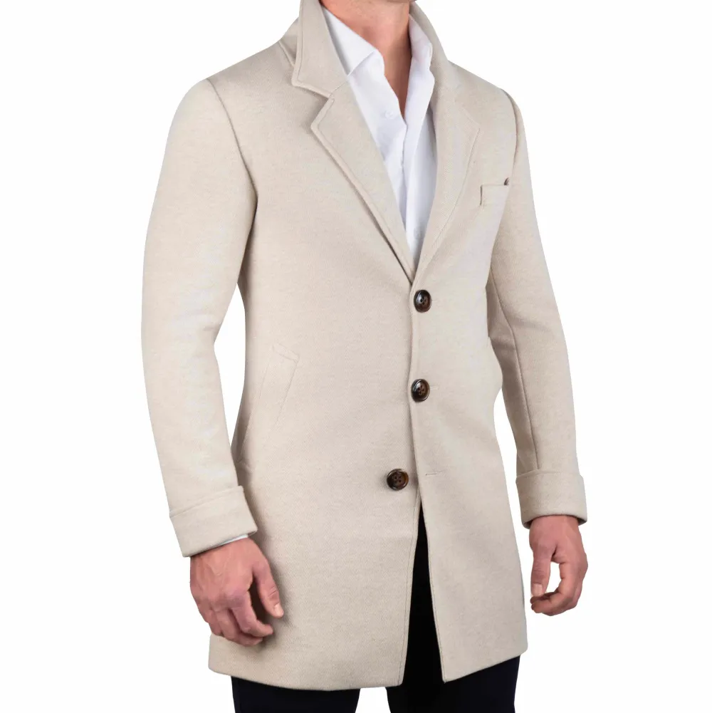 State and Liberty 3 Button Overcoat - Tan Herringbone| Coats & Jackets