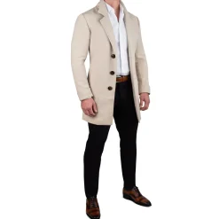 State and Liberty 3 Button Overcoat - Tan Herringbone| Coats & Jackets