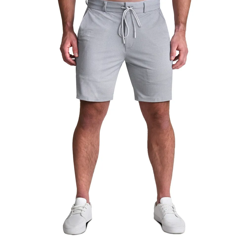State and Liberty Athletic Fit Drawstring Shorts - Grey Houndstooth| Shorts