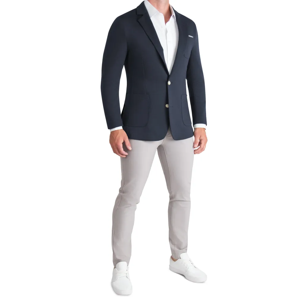 State and Liberty Athletic Fit Knit Blazer - Navy| Casual Blazers|Blazers