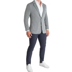 State and Liberty Athletic Fit Knit Blazer - Light Grey| Casual Blazers|Blazers
