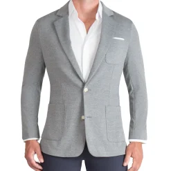 State and Liberty Athletic Fit Knit Blazer - Light Grey| Casual Blazers|Blazers
