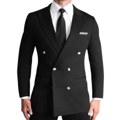 State and Liberty Athletic Fit Stretch Blazer - Black Double Breasted| Casual Blazers|Blazers