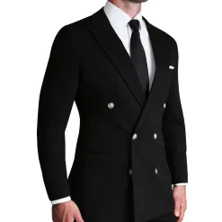 State and Liberty Athletic Fit Stretch Blazer - Black Double Breasted| Casual Blazers|Blazers