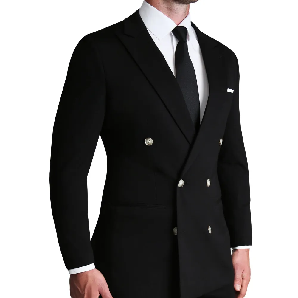State and Liberty Athletic Fit Stretch Blazer - Black Double Breasted| Casual Blazers|Blazers