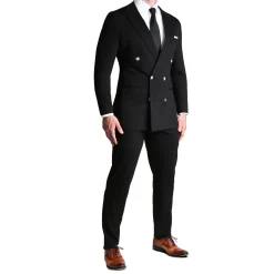 State and Liberty Athletic Fit Stretch Blazer - Black Double Breasted| Casual Blazers|Blazers