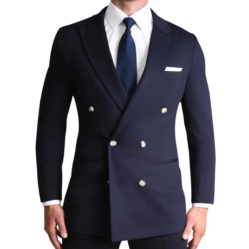 State and Liberty Athletic Fit Stretch Blazer - Navy Double Breasted| Casual Blazers|Blazers