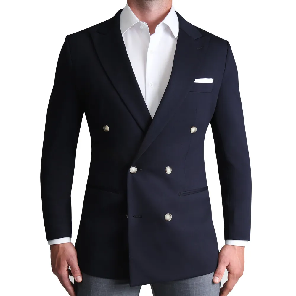 State and Liberty Athletic Fit Stretch Blazer - Navy Double Breasted| Casual Blazers|Blazers