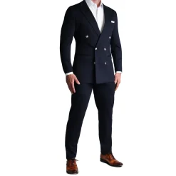 State and Liberty Athletic Fit Stretch Blazer - Navy Double Breasted| Casual Blazers|Blazers