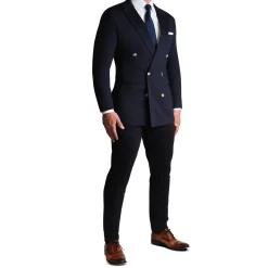 State and Liberty Athletic Fit Stretch Blazer - Navy Double Breasted| Casual Blazers|Blazers