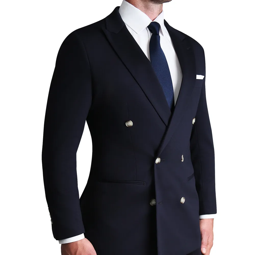 State and Liberty Athletic Fit Stretch Blazer - Navy Double Breasted| Casual Blazers|Blazers