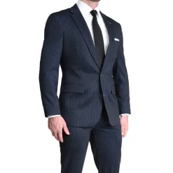 State and Liberty Athletic Fit Stretch Blazer - Knit Blue Chalk Stripe| Casual Blazers|Blazers