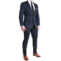 State and Liberty Athletic Fit Stretch Blazer - Knit Blue Chalk Stripe| Casual Blazers|Blazers
