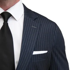 State and Liberty Athletic Fit Stretch Blazer - Knit Blue Chalk Stripe| Casual Blazers|Blazers