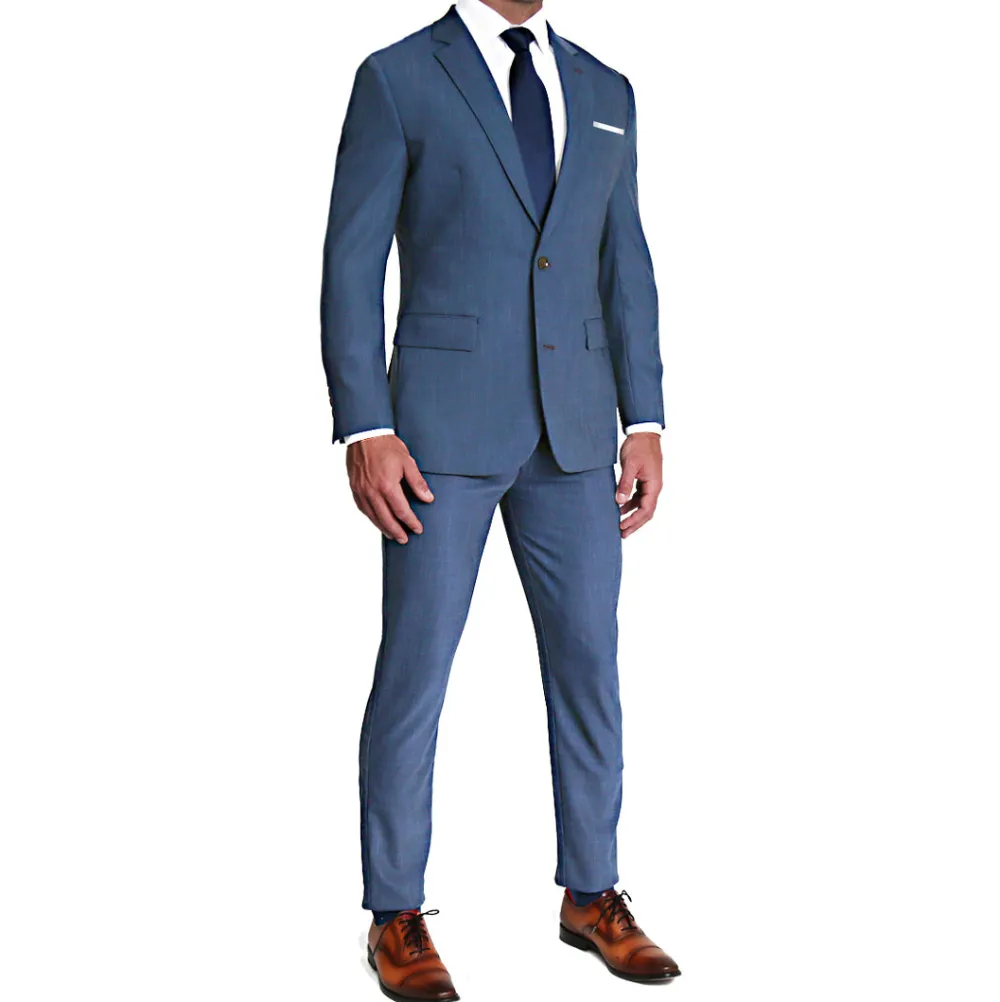 State and Liberty Athletic Fit Stretch Blazer - Heathered Blue| Casual Blazers|Blazers