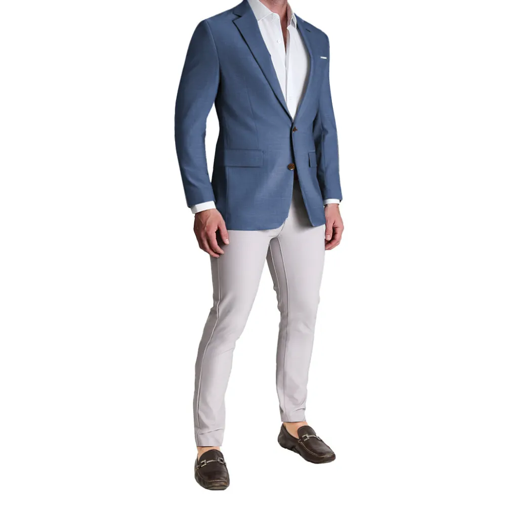 State and Liberty Athletic Fit Stretch Blazer - Heathered Blue| Casual Blazers|Blazers