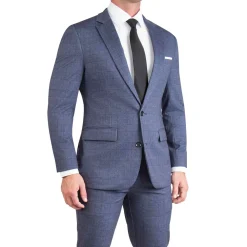 State and Liberty Athletic Fit Stretch Blazer - Storm Blue & Navy Plaid| Casual Blazers|Blazers