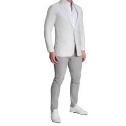 State and Liberty Athletic Fit Stretch Blazer - Grey Seersucker| Casual Blazers|Blazers