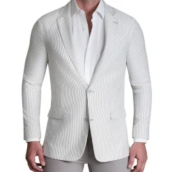 State and Liberty Athletic Fit Stretch Blazer - Grey Seersucker| Casual Blazers|Blazers