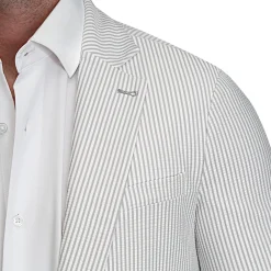 State and Liberty Athletic Fit Stretch Blazer - Grey Seersucker| Casual Blazers|Blazers
