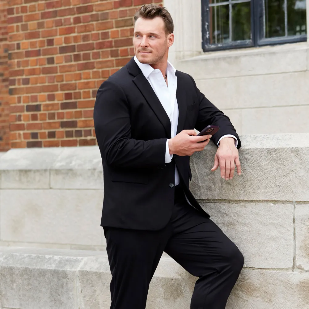 State and Liberty Athletic Fit Stretch Blazer - Black| Casual Blazers|Blazers