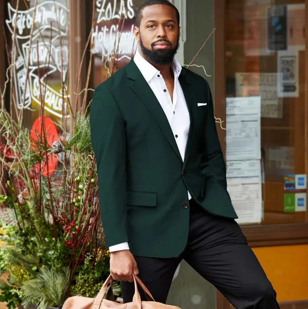 State and Liberty Athletic Fit Stretch Blazer - Solid Hunter Green| Casual Blazers|Blazers