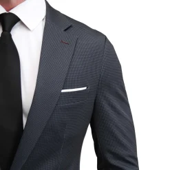 State and Liberty Athletic Fit Stretch Blazer - Charcoal Microcheck| Casual Blazers|Blazers