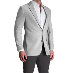 State and Liberty Athletic Fit Stretch Blazer - Lightweight Heathered Light Grey| Casual Blazers|Blazers