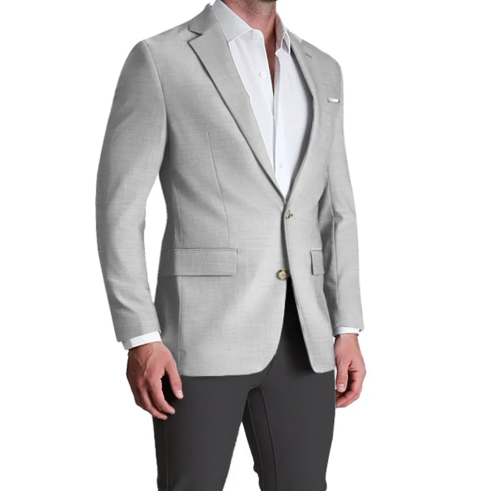 State and Liberty Athletic Fit Stretch Blazer - Lightweight Heathered Light Grey| Casual Blazers|Blazers