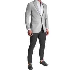 State and Liberty Athletic Fit Stretch Blazer - Lightweight Heathered Light Grey| Casual Blazers|Blazers