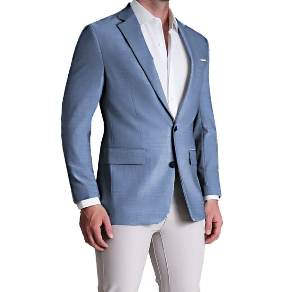 State and Liberty Athletic Fit Stretch Blazer - Heathered Light Blue| Casual Blazers|Blazers