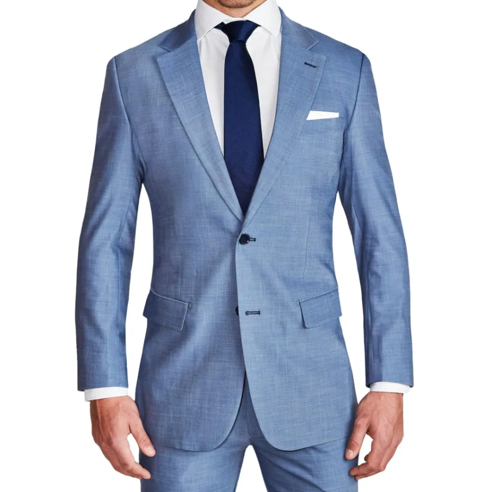 State and Liberty Athletic Fit Stretch Blazer - Heathered Light Blue| Casual Blazers|Blazers