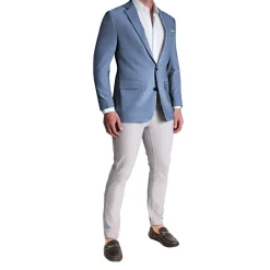 State and Liberty Athletic Fit Stretch Blazer - Heathered Light Blue| Casual Blazers|Blazers