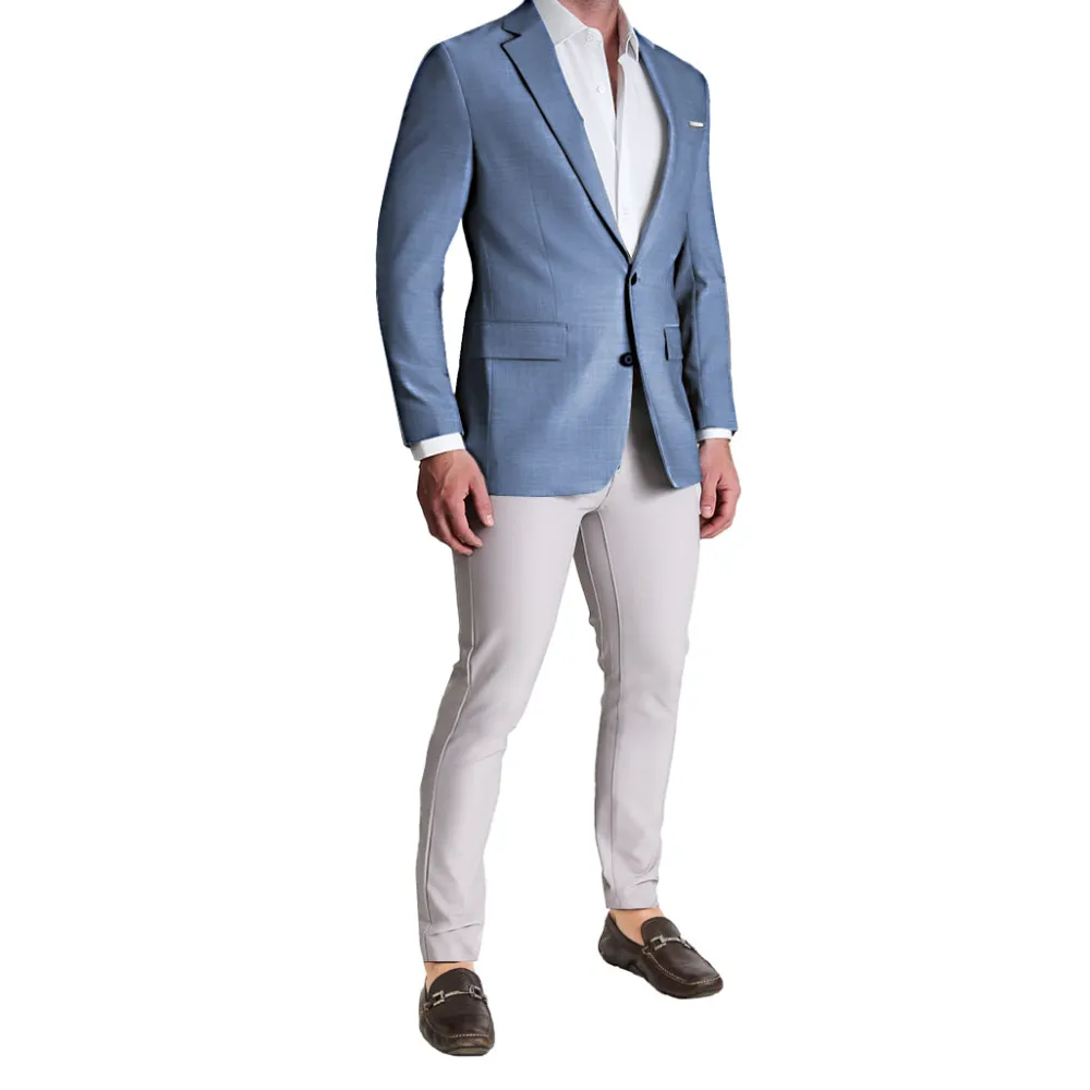 State and Liberty Athletic Fit Stretch Blazer - Heathered Light Blue| Casual Blazers|Blazers