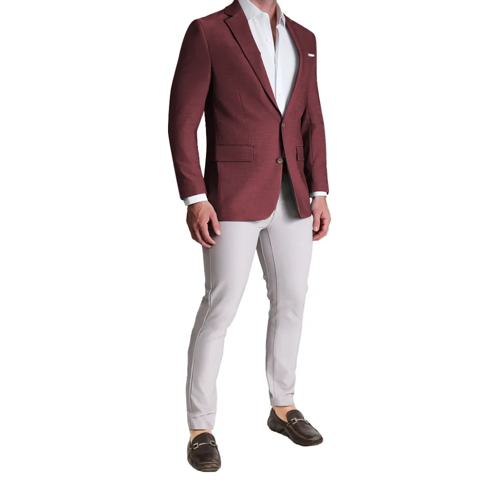 State and Liberty Athletic Fit Stretch Blazer - Heathered Maroon| Casual Blazers|Blazers
