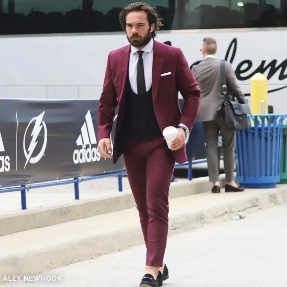 State and Liberty Athletic Fit Stretch Blazer - Heathered Maroon| Casual Blazers|Blazers