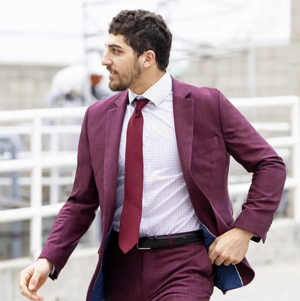 State and Liberty Athletic Fit Stretch Blazer - Heathered Maroon| Casual Blazers|Blazers