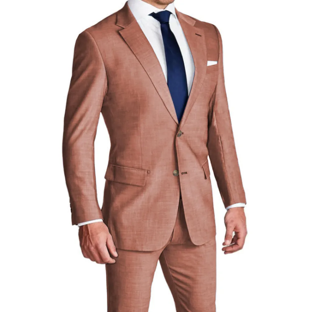 State and Liberty Athletic Fit Stretch Suit - Heathered Salmon| Suits