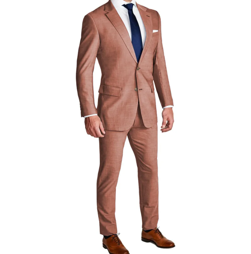 State and Liberty Athletic Fit Stretch Suit - Heathered Salmon| Suits
