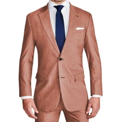State and Liberty Athletic Fit Stretch Suit - Heathered Salmon| Suits