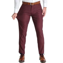 State and Liberty Athletic Fit Stretch Suit Pants - Heathered Maroon| Tech Chinos|Suit Pants