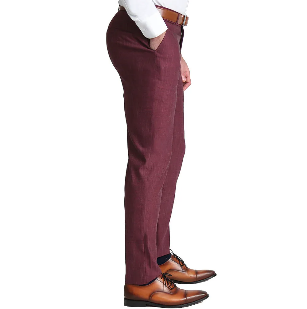 State and Liberty Athletic Fit Stretch Suit Pants - Heathered Maroon| Tech Chinos|Suit Pants