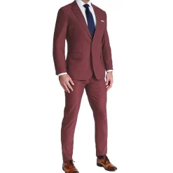 State and Liberty Athletic Fit Stretch Suit Pants - Heathered Maroon| Tech Chinos|Suit Pants