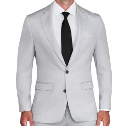 State and Liberty Athletic Fit Stretch Suit - Light Grey Microcheck| Suits