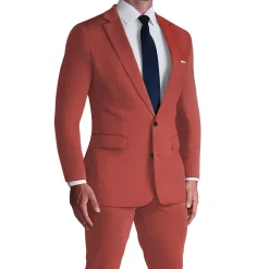State and Liberty Athletic Fit Stretch Suit - Solid Brick| Suits