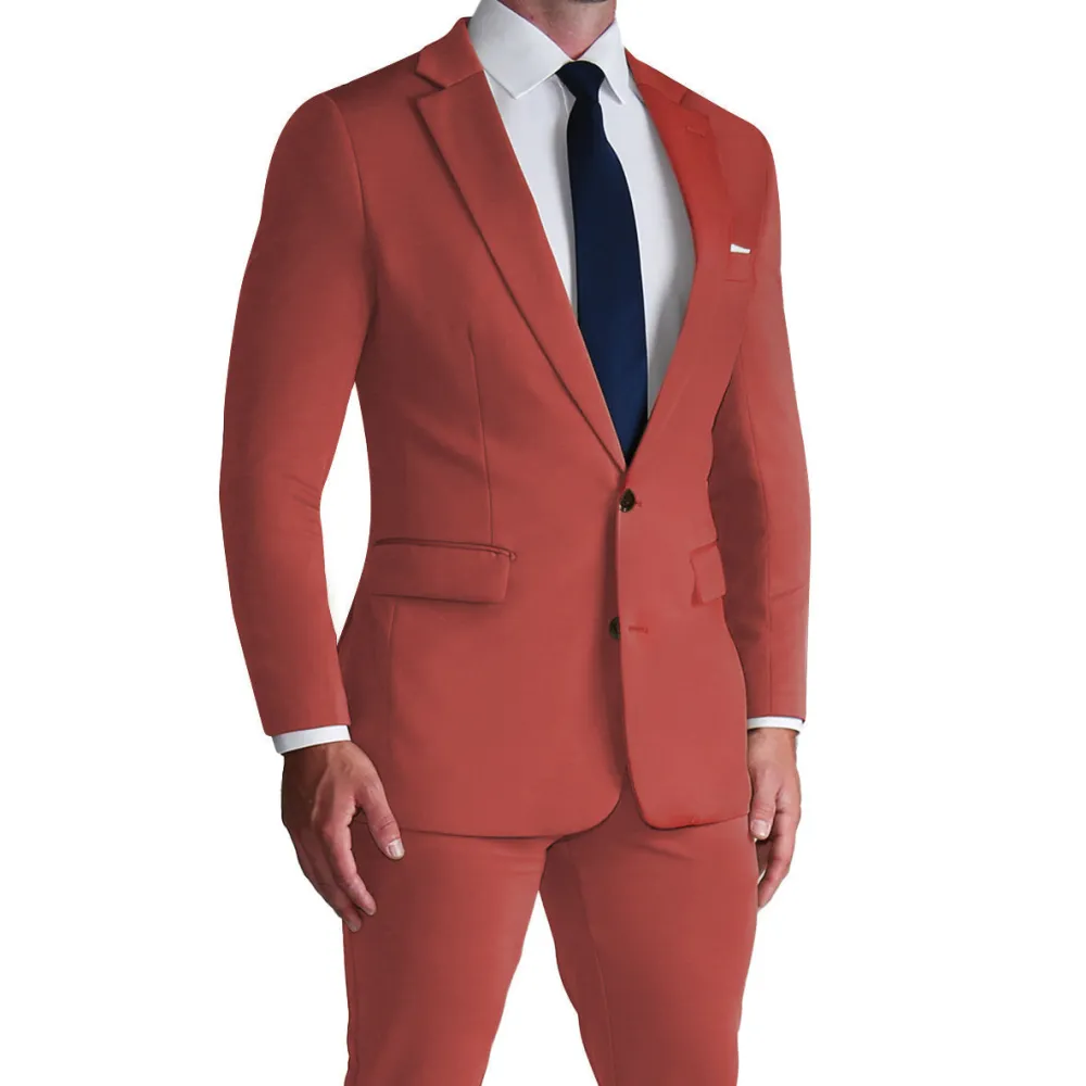 State and Liberty Athletic Fit Stretch Suit - Solid Brick| Suits