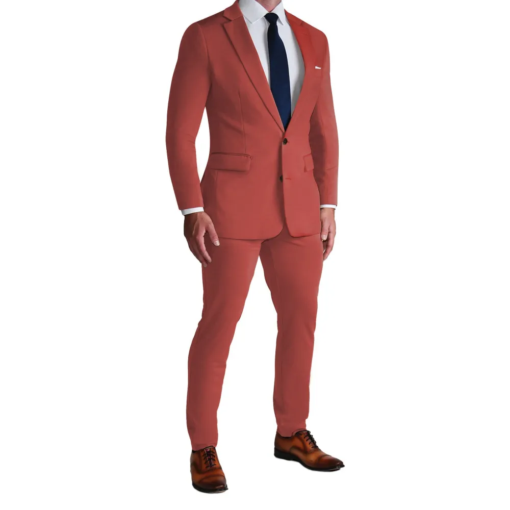 State and Liberty Athletic Fit Stretch Suit - Solid Brick| Suits