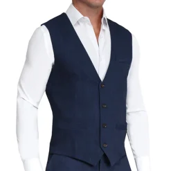 State and Liberty Athletic Fit Stretch Suit Vest - Heathered Navy| Vests