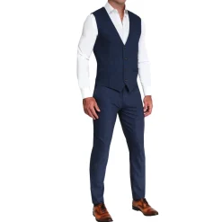 State and Liberty Athletic Fit Stretch Suit Vest - Heathered Navy| Vests